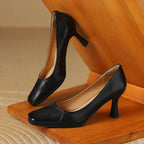 Marisol Leder Pumps mit quadratischer Zehenform