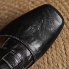 Rosel Leder-Mules mit quadrater Zehenform