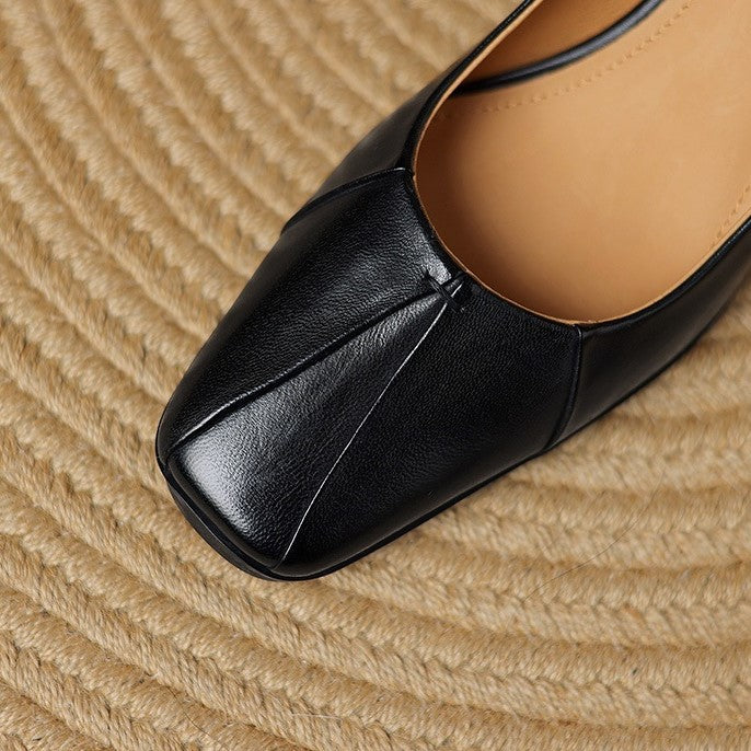 Marisol Leder Pumps mit quadratischer Zehenform