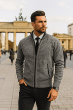 Leon | Strickpullover mit Reißverschluss und Taillierung