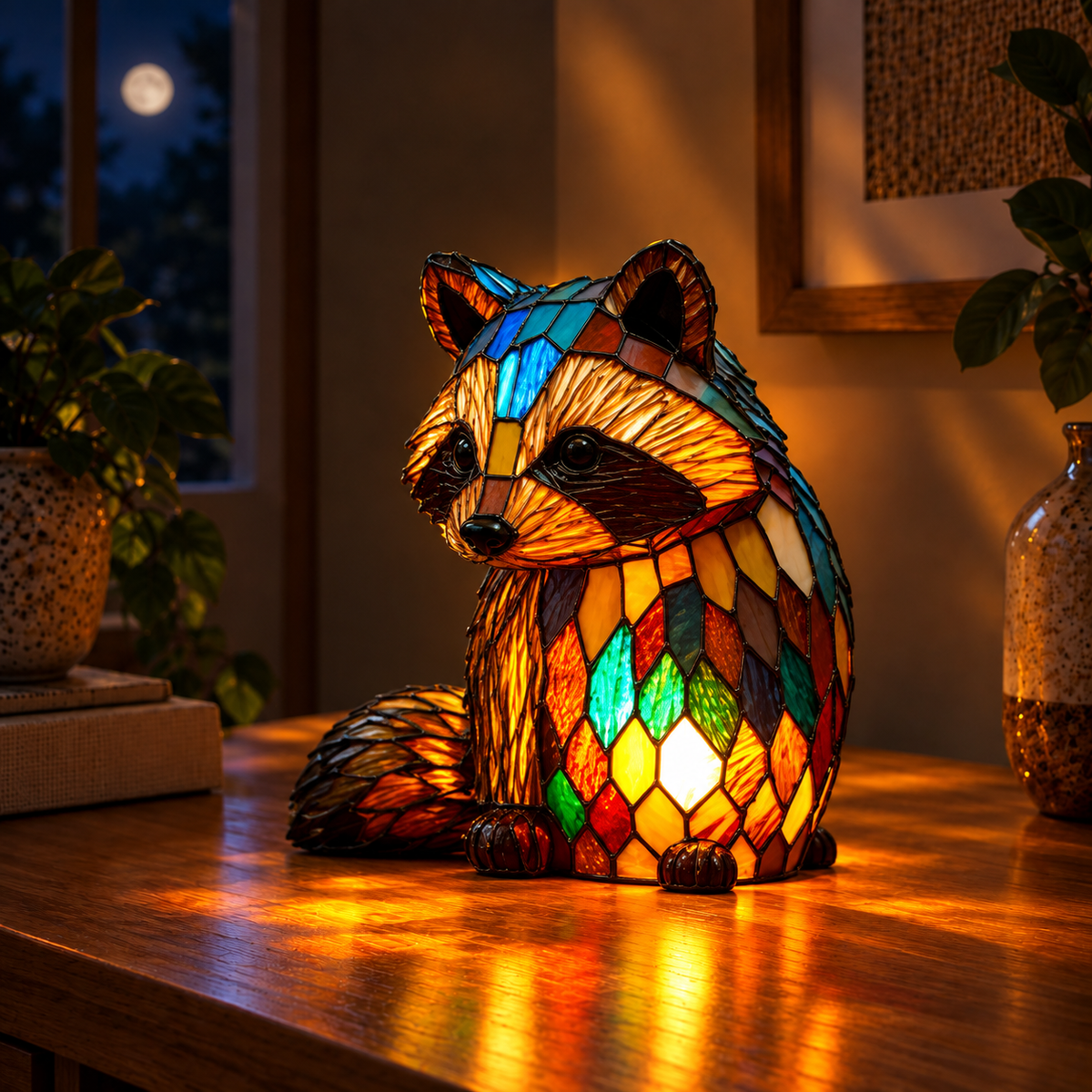 Jackie – Betoverende Wasbeer Nachtlamp