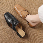Rosel Leder-Mules mit quadrater Zehenform