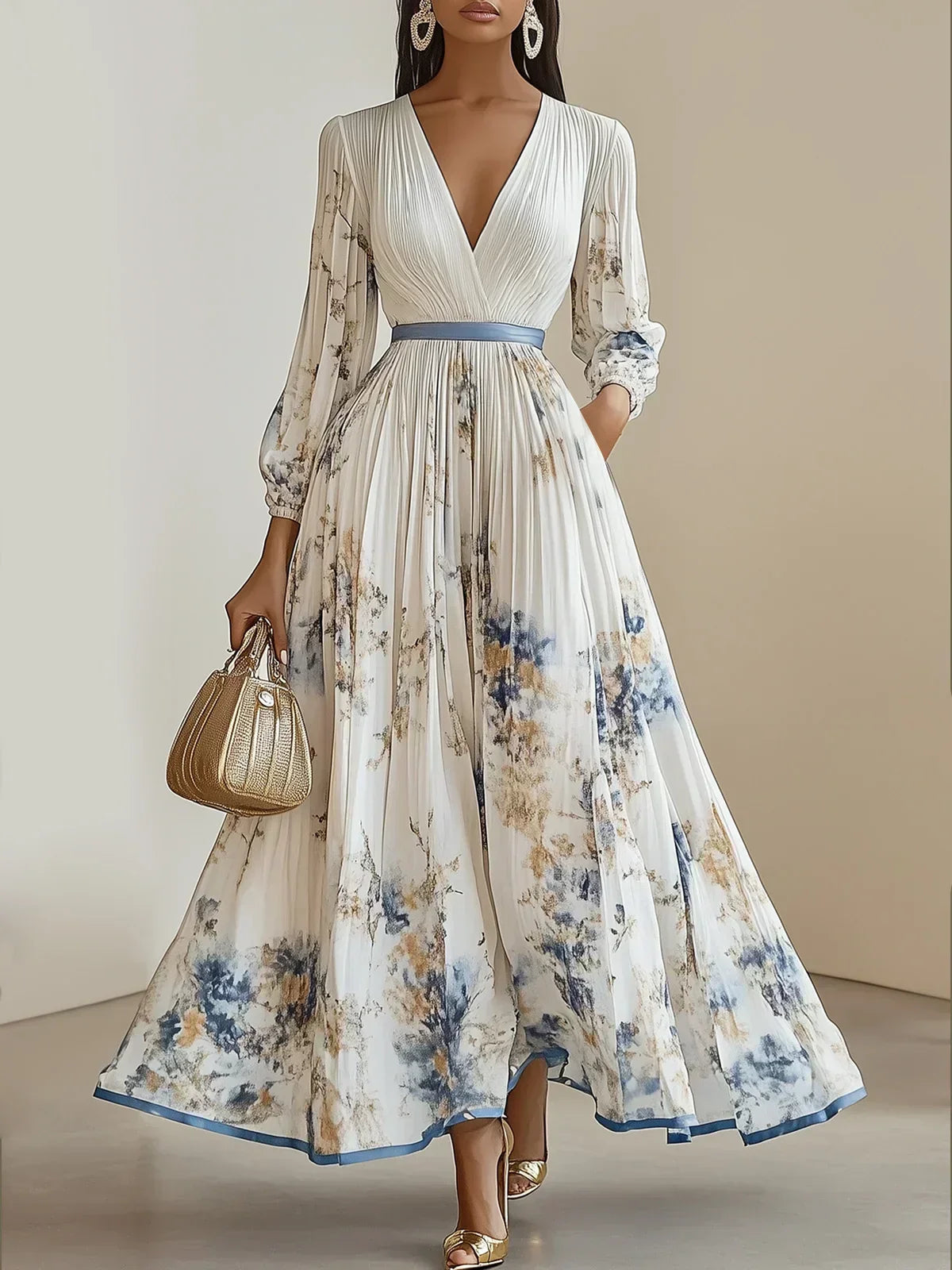 Helston | Elegantes V-Ausschnitt Kleid