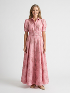Xanthea | Kurzärmeliges, gebundenes, floral strukturiertes Maxikleid