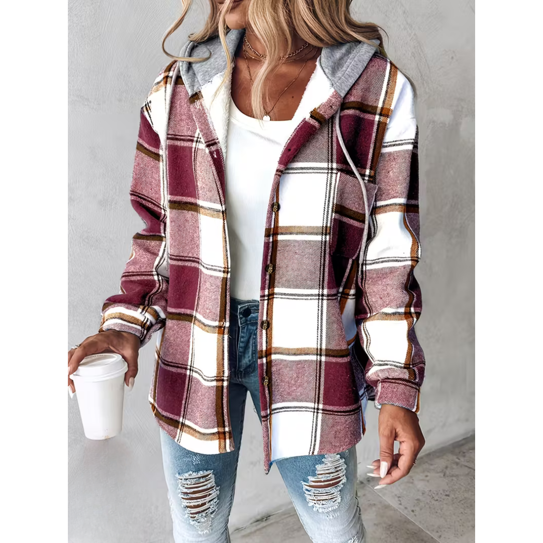 Maia | Karierte Jacke mit Lockerer Passform und Kapuze