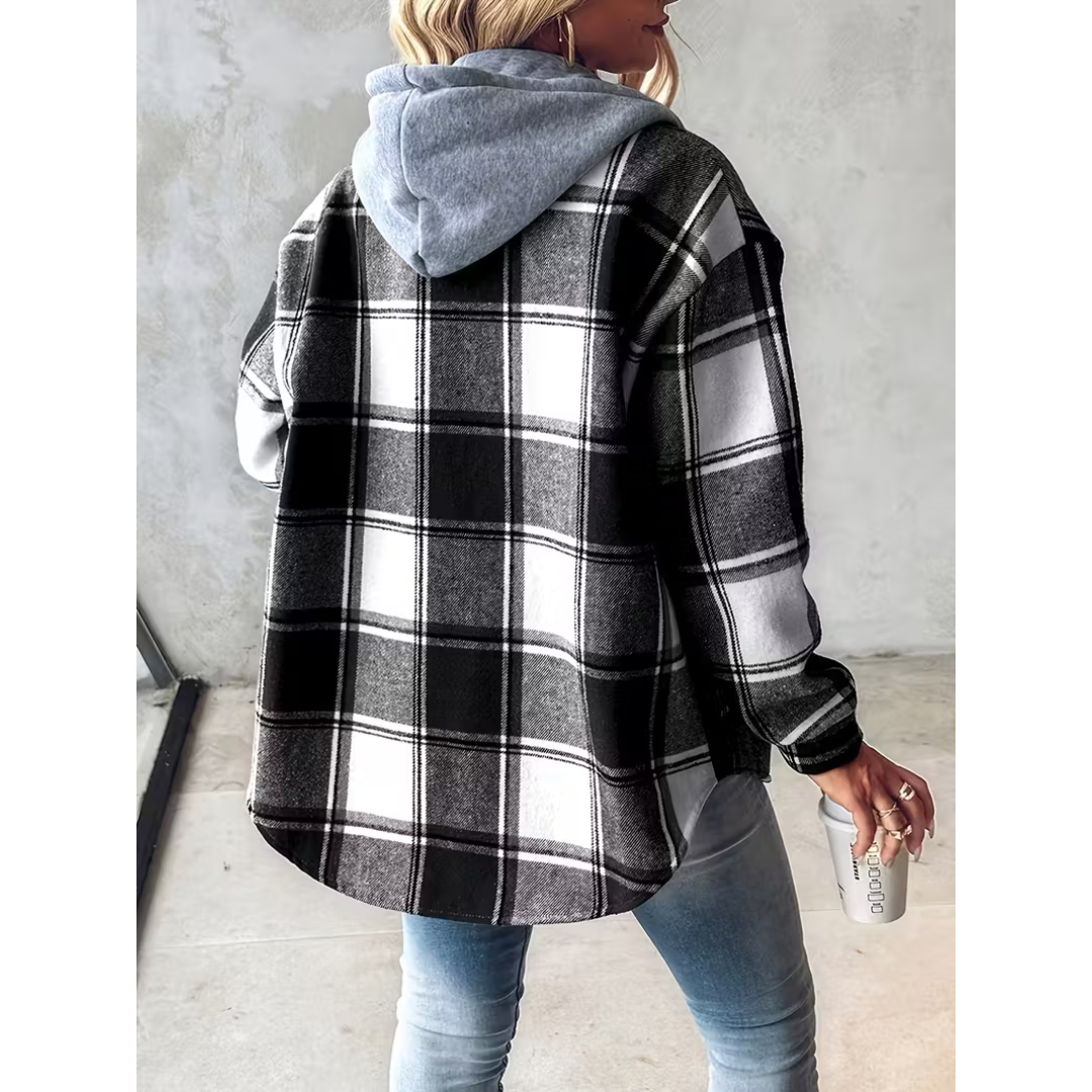 Maia | Karierte Jacke mit Lockerer Passform und Kapuze