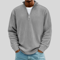 Beryl | Gerippter Pullover mit Viertelreißverschluss