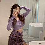 Erika | Crop-Top-Pullover mit Knöpfen