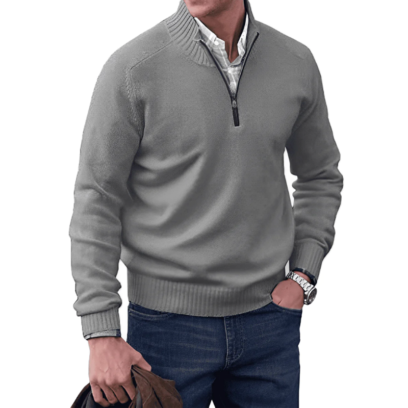 Tim | Hochkragen-Pullover mit Reißverschluss