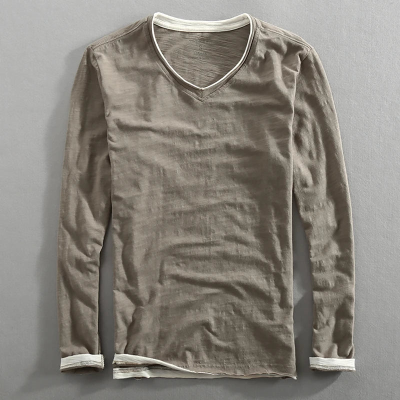 Bastian | Langarm V-Ausschnitt T-Shirt