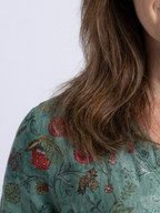 Marina | Florales V-Ausschnitt Maxikleid mit Dreiviertelärmel