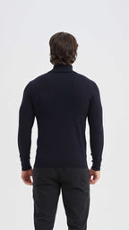 Isak | Marineblaues Sweatshirt mit halbem Reißverschluss