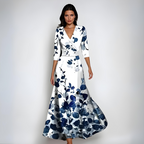 Hailey | Damen Fließendes Floral Wickel-Maxikleid