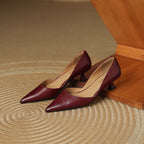 Ceyra Leder Kitten Heels
