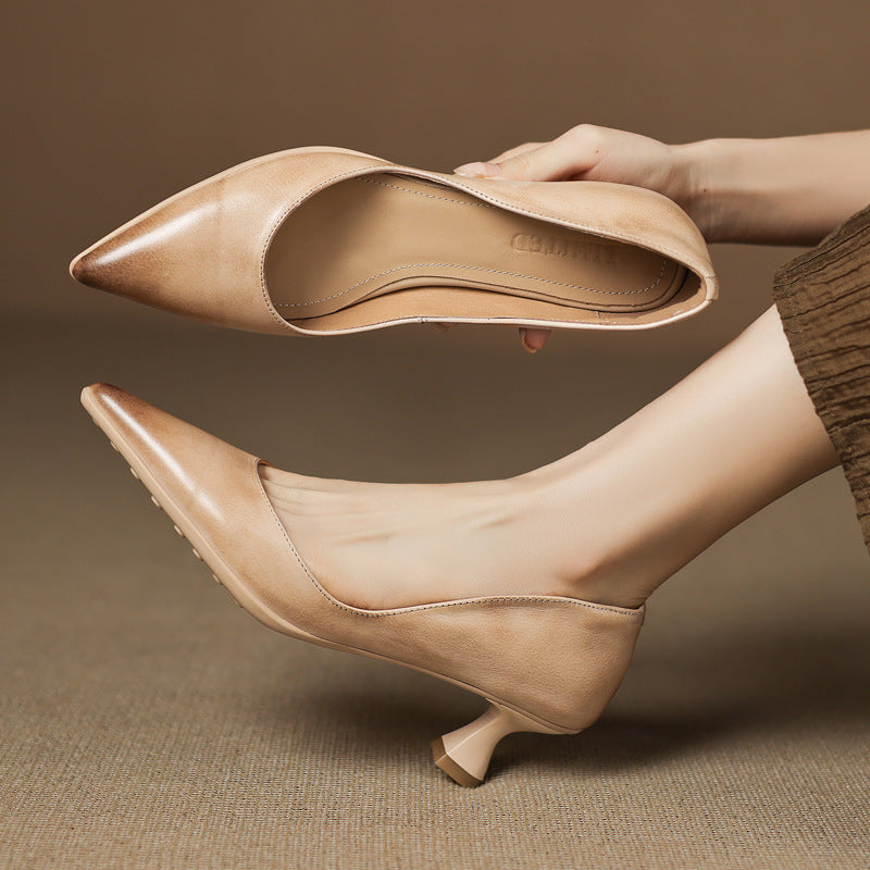Calenne Leder Kitten Heels