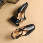 Marcele T-Riemen Leder Pumps