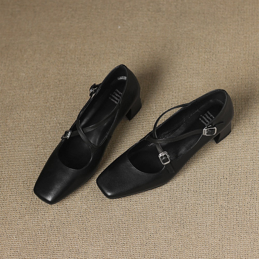 Marvane Leder Kitten Heels