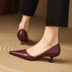 Ceyra Leder Kitten Heels