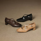 Marvane Leder Kitten Heels