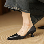 Ceyra Leder Kitten Heels