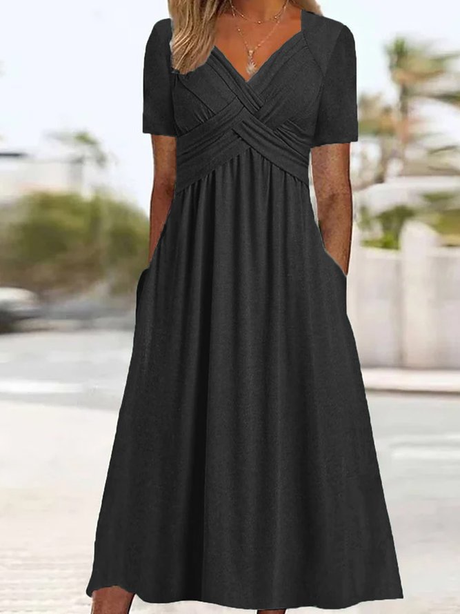 Carmen - Crossover Midi-Kleid für einen stilvollen Look