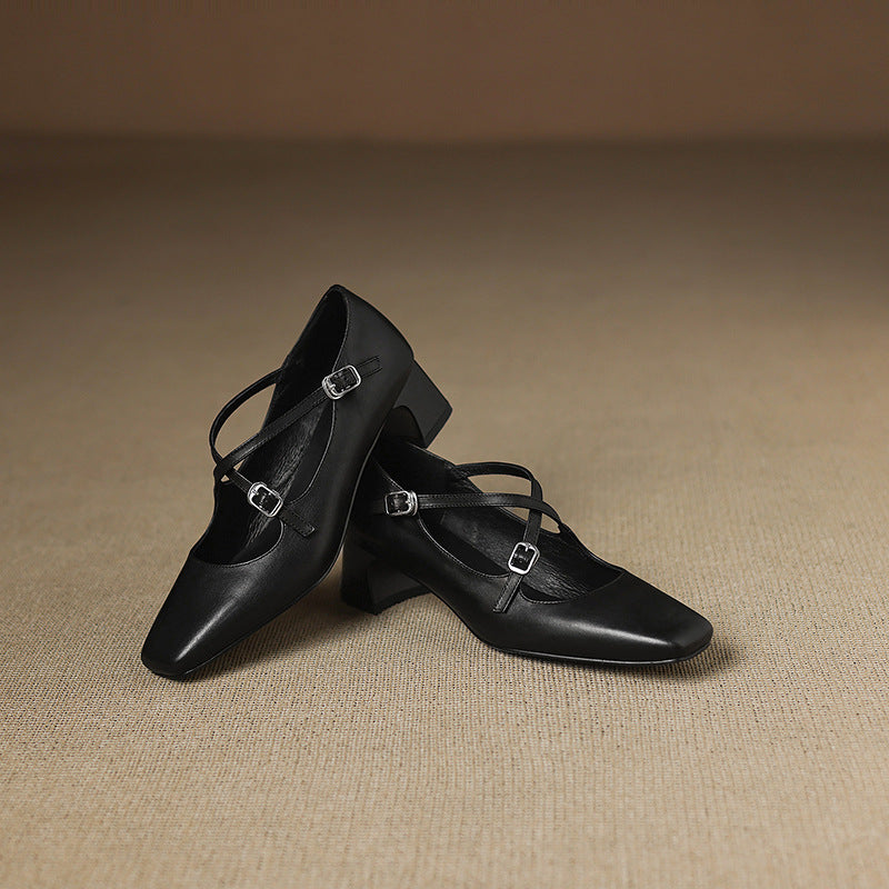 Marvane Leder Kitten Heels