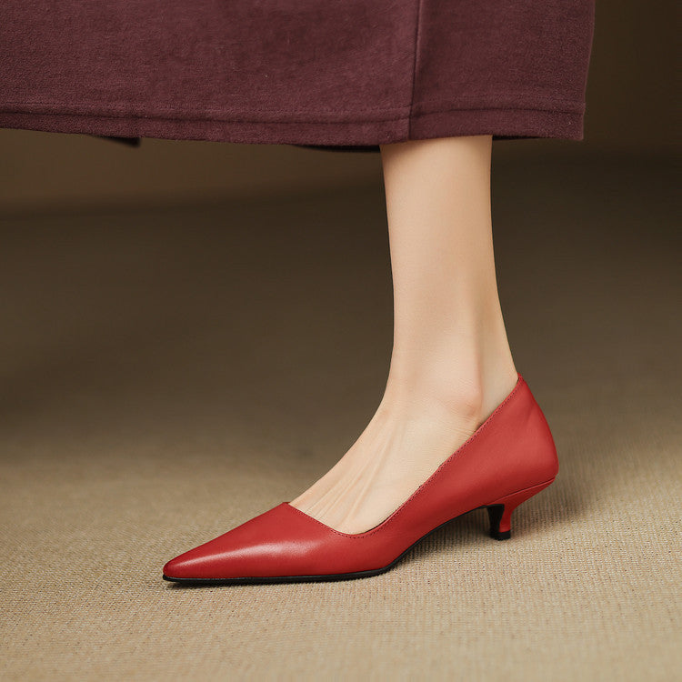 Orlisse Leder Kitten Heel Pumps
