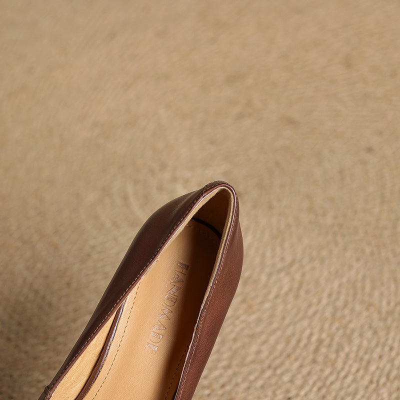 Elviera Quadratische Lederpumps