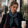 Dreieckstuch | Blau-Grau gestreift