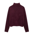 Vivian | Weinroter Pullover mit Stehkragen