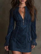 Anastacia | Wildleder-Optik-Minikleid mit langen Ärmeln