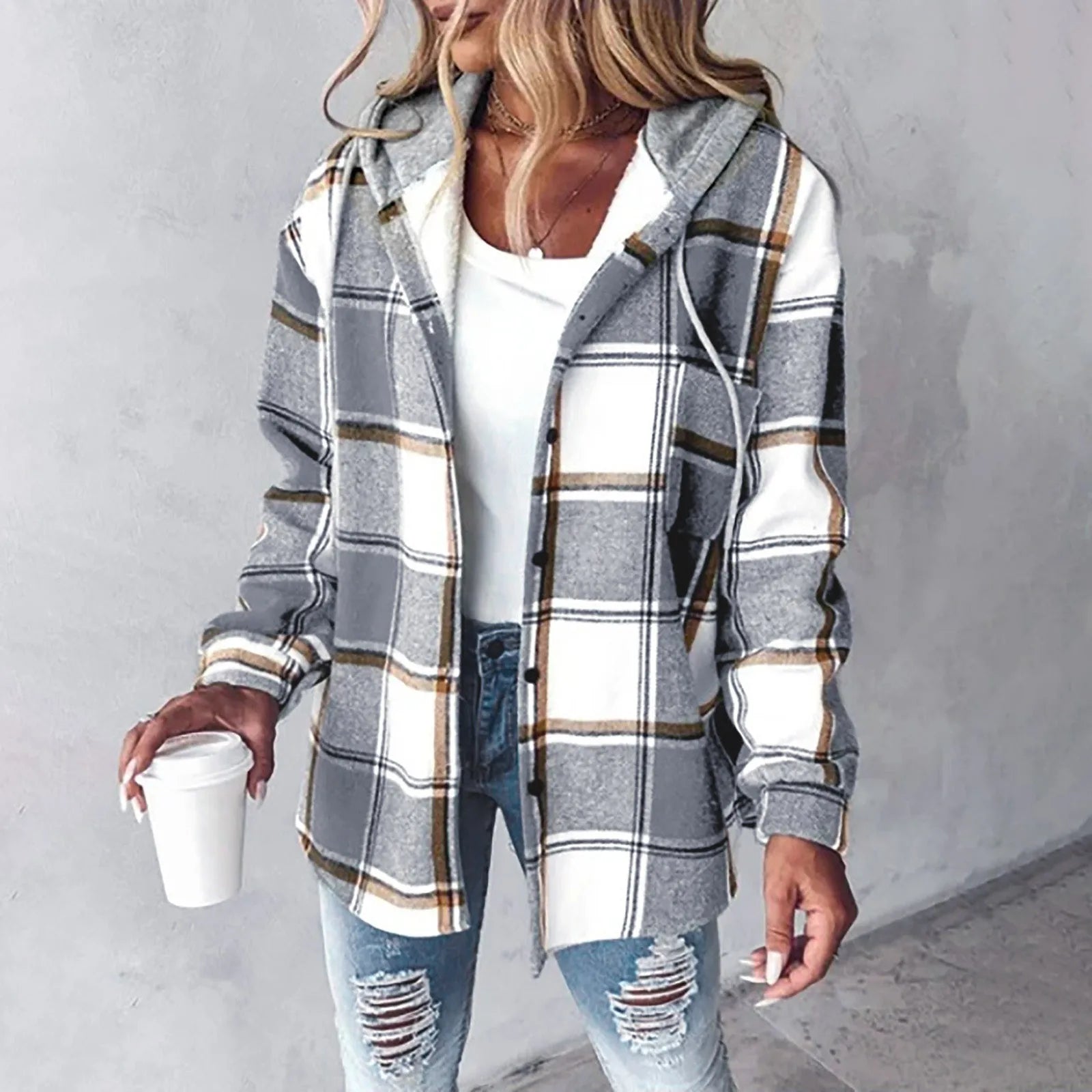 Khyra | Stylische karierte Jacke