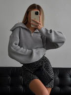 Karen | Pullover mit Kragen und Reißverschluss