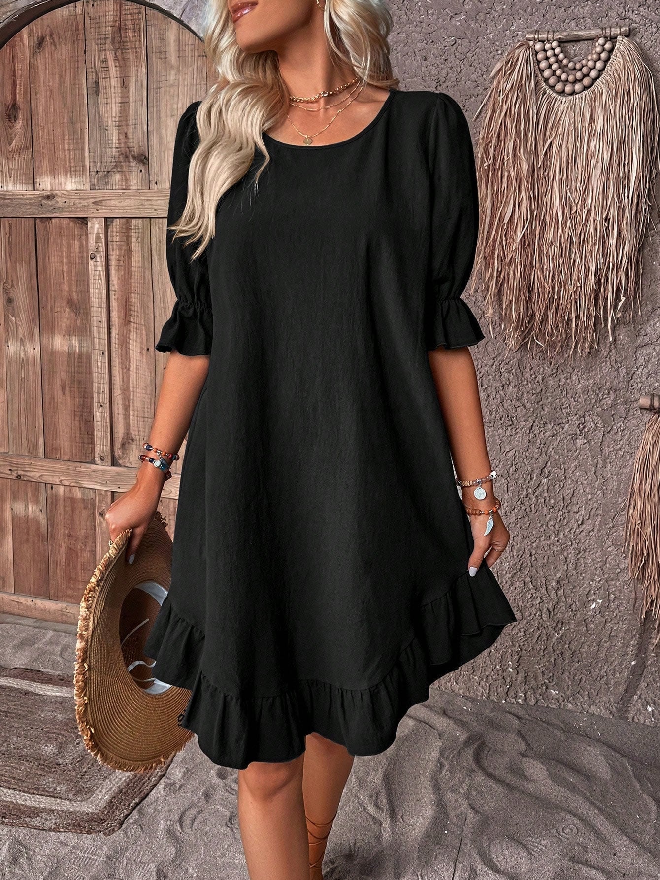 Isholde | Kleid mit halben Ärmeln