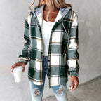 Maia | Karierte Jacke mit Lockerer Passform und Kapuze
