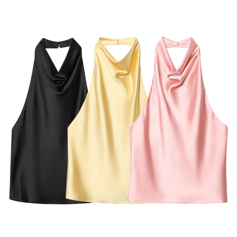 Elara | Elegantes Satin-Halter-Top