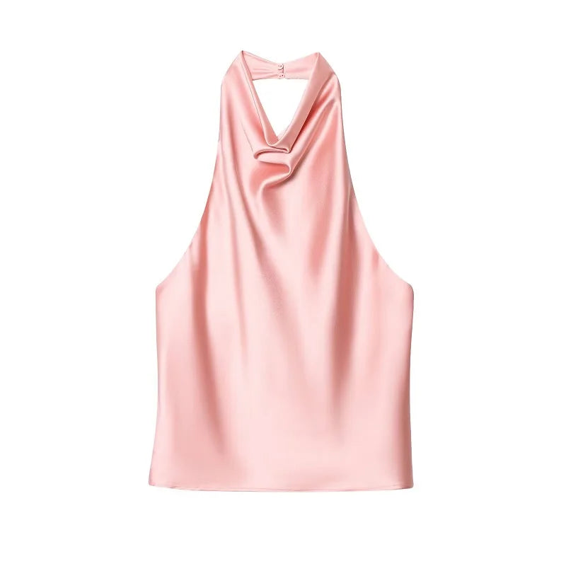 Elara | Elegantes Satin-Halter-Top