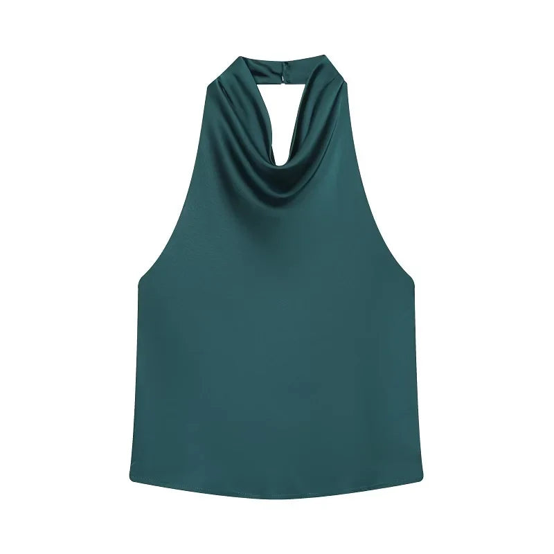 Elara | Elegantes Satin-Halter-Top