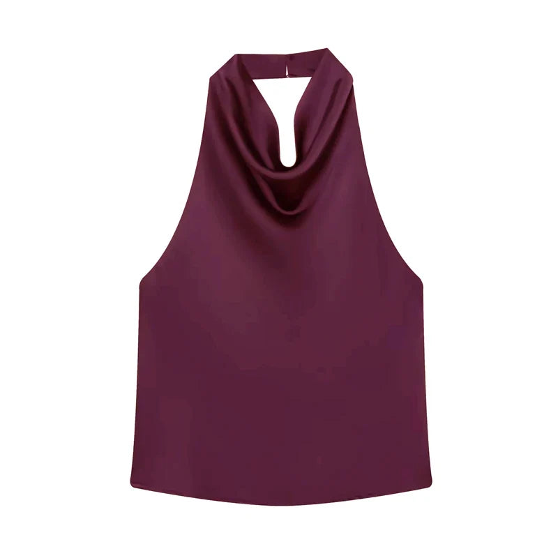 Elara | Elegantes Satin-Halter-Top