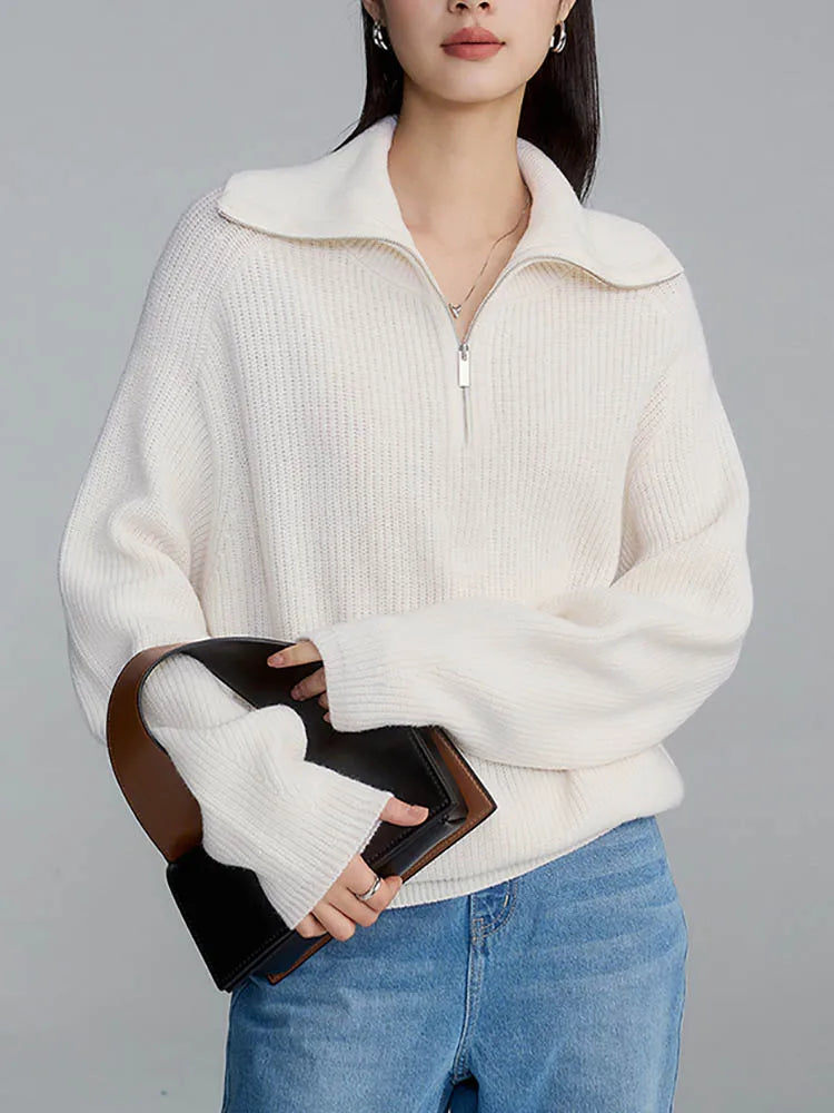 Karen | Pullover mit Kragen und Reißverschluss