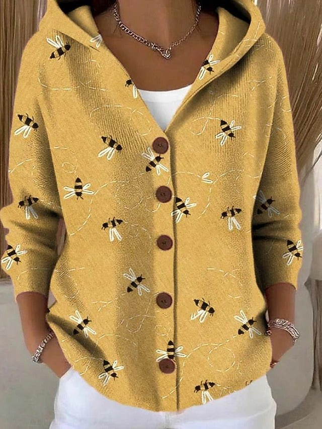 Ariya | Mehrfarbige Strickjacke mit Kapuze