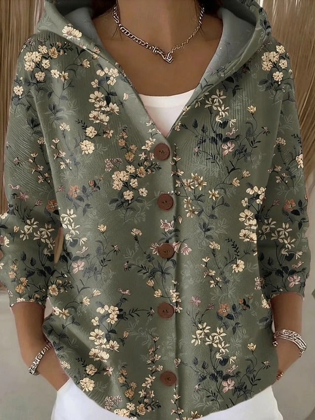 Ariya | Mehrfarbige Strickjacke mit Kapuze