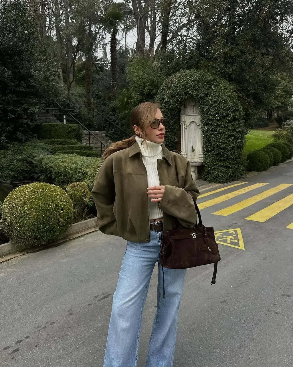 Marlene | Oversized Jacke in Velours-Optik