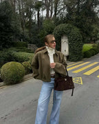 Marlene | Oversized Jacke in Velours-Optik