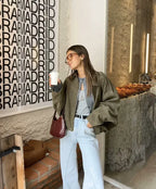 Marlene | Oversized Jacke in Velours-Optik