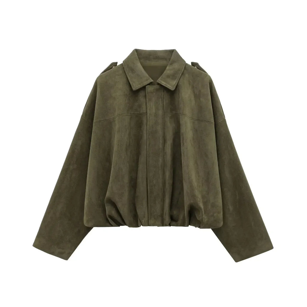 Marlene | Oversized Jacke in Velours-Optik