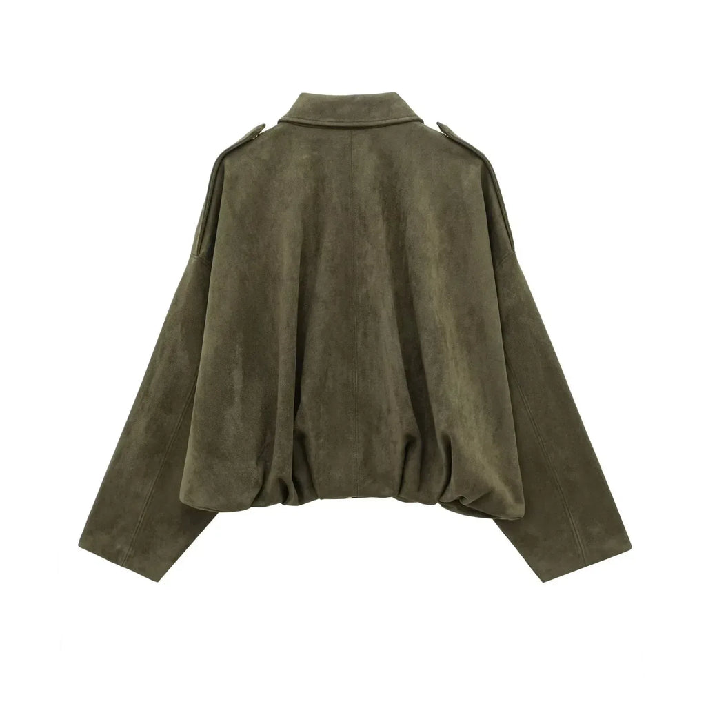 Marlene | Oversized Jacke in Velours-Optik