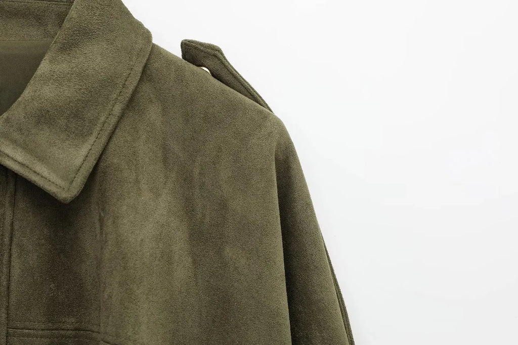 Marlene | Oversized Jacke in Velours-Optik