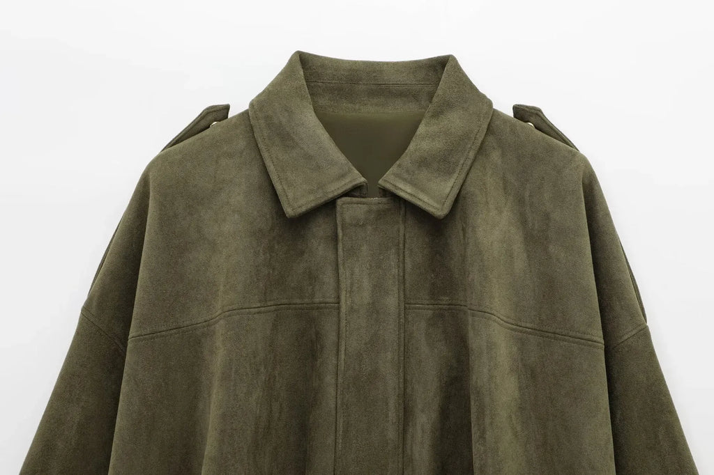Marlene | Oversized Jacke in Velours-Optik