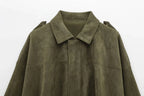 Marlene | Oversized Jacke in Velours-Optik